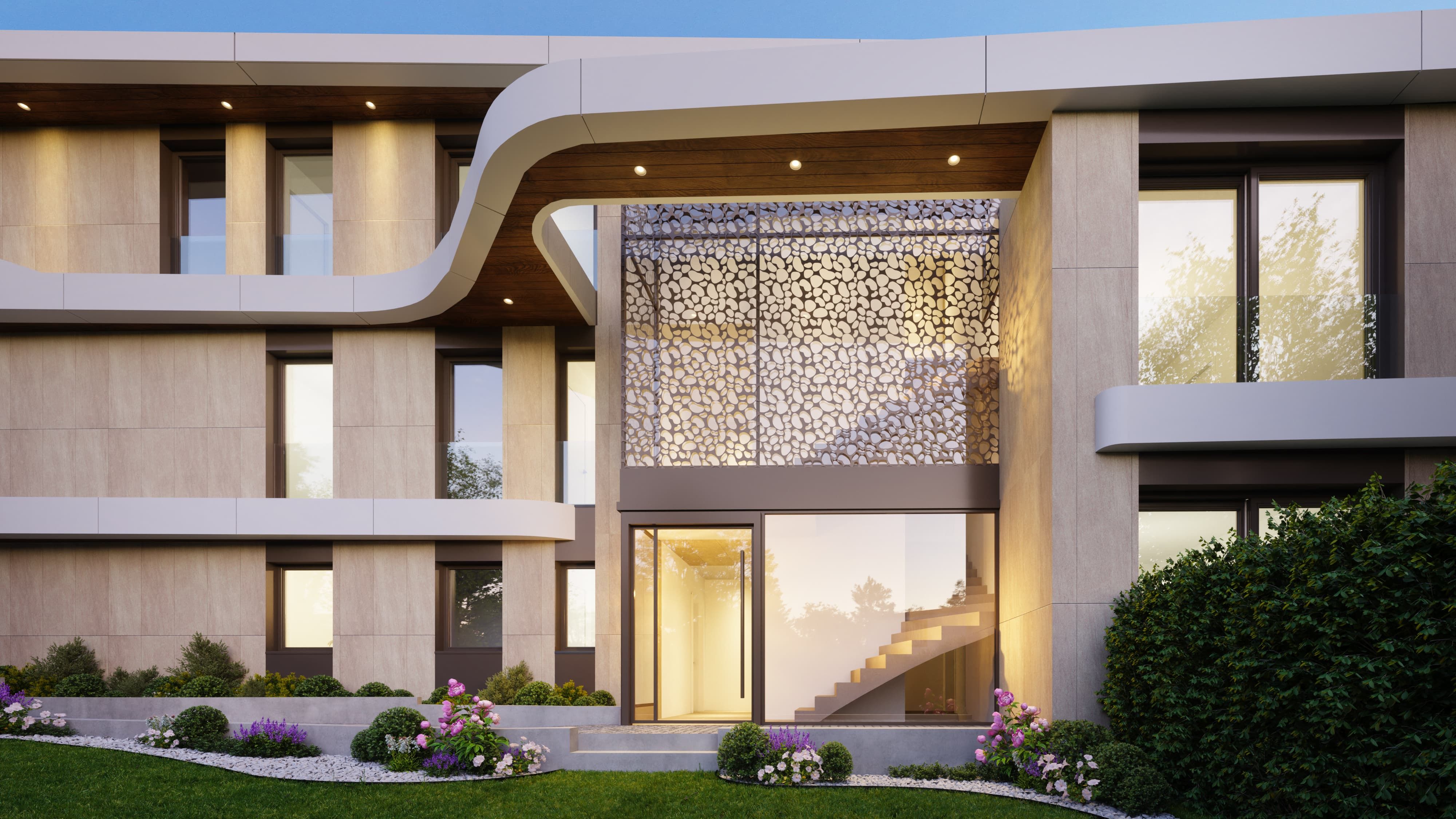 Californie 31 — vue extérieure de la résidence avec architecture contemporaine
