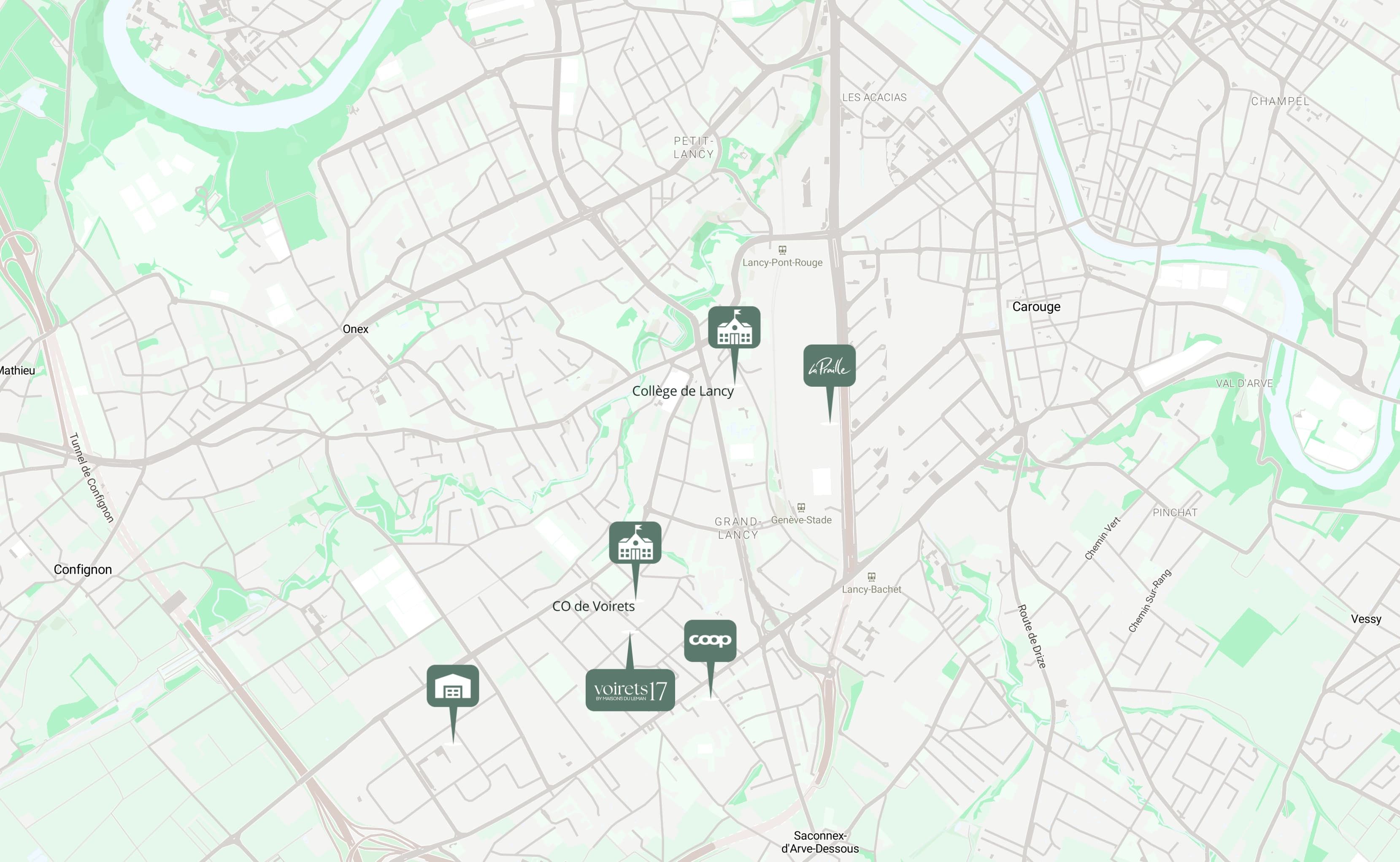 Carte locale de Vésenaz